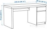 Стол Ikea Мальм (дубовый шпон беленый) [503.599.73]