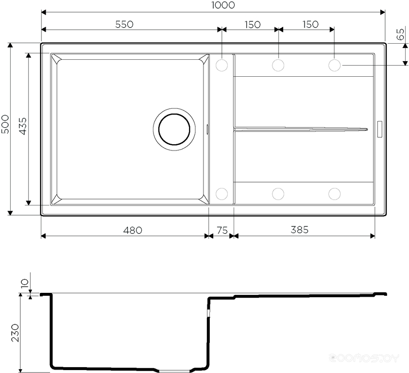 Кухонная мойка Omoikiri Sumi 100-CH, фото 2