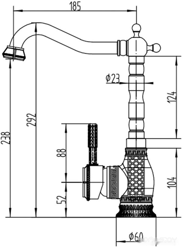 Смеситель Zorg A 313K-BR (античная бронза), фото 2