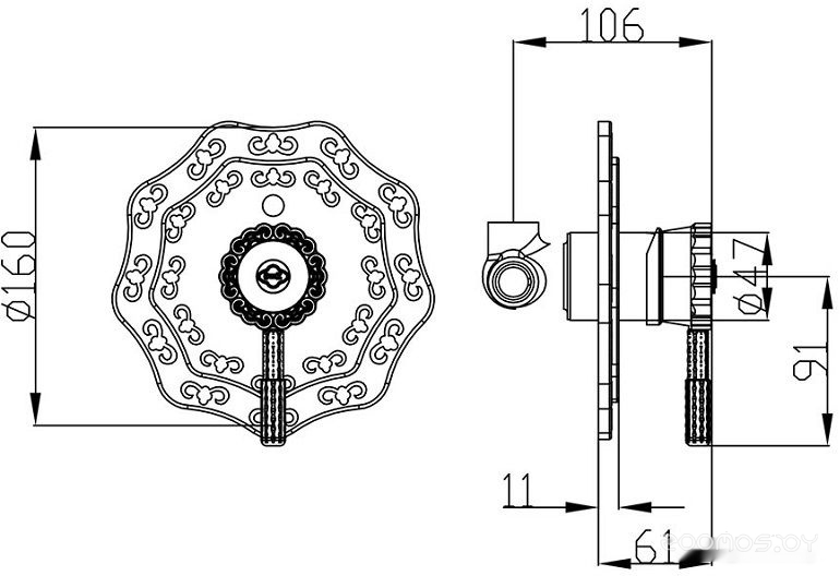 Смеситель Zorg Sanitary A 105DK-BR (античная бронза), фото 2