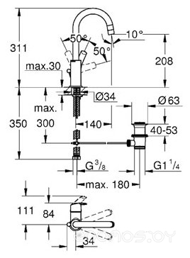 Смеситель Grohe Eurosmart New 23537002, фото 2