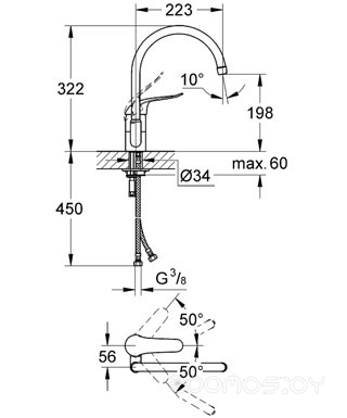 Смеситель Grohe Euroeco Special 32786000, фото 2