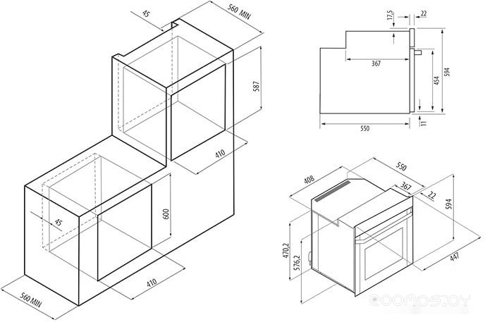 Газовый духовой шкаф Krona Stretto 45 WH, фото 2