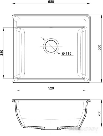Кухонная мойка GranFest GF-V-580 (графит), фото 4