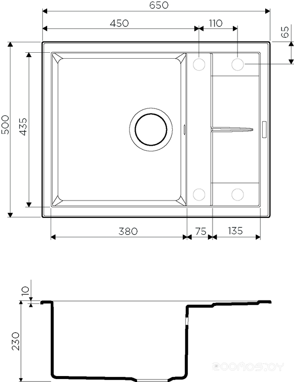Кухонная мойка Omoikiri Sumi 65-SA (бежевый), фото 2