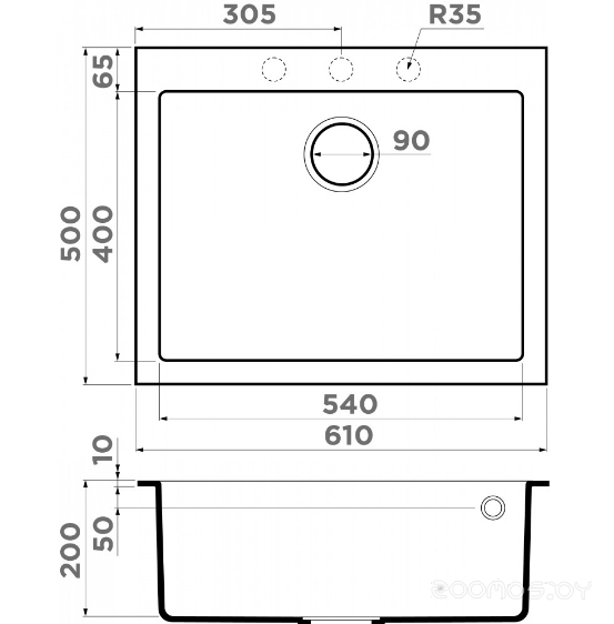 Кухонная мойка Omoikiri Bosen 61-PL (платина), фото 2