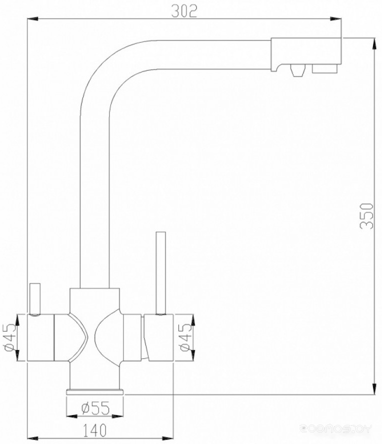 Смеситель Zorg SH 552 BLACK BR, фото 2