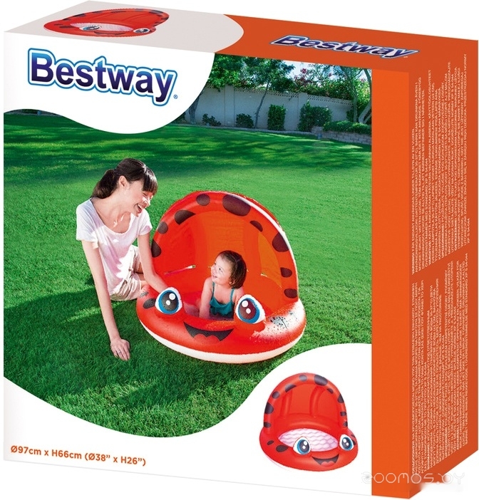 Надувной бассейн Bestway 52189 (97х66) (красный), фото 2