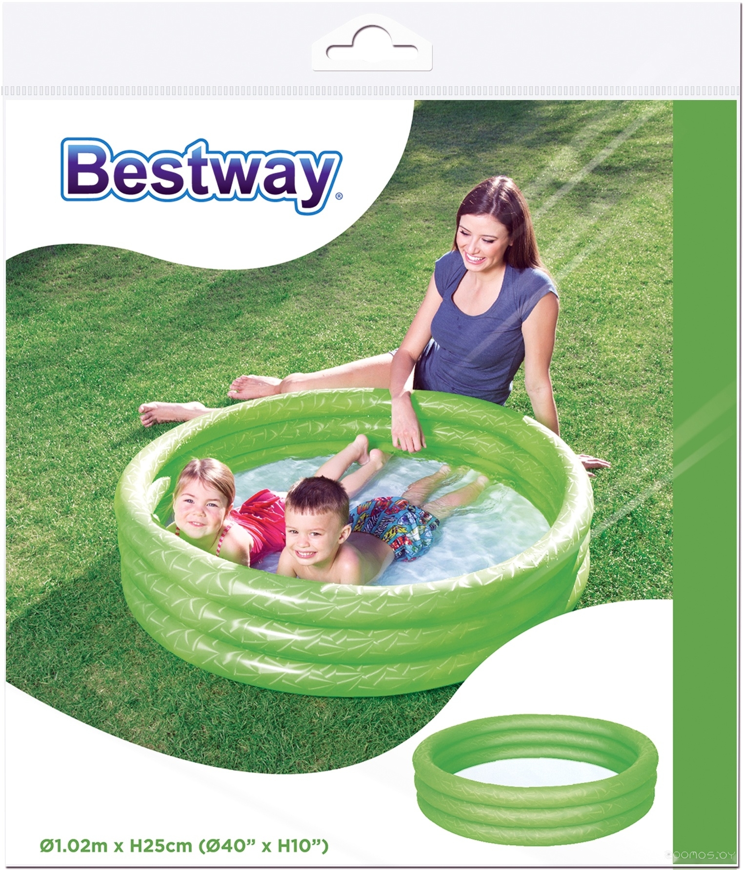 Надувной бассейн Bestway 51024 (102х25) (зеленый), фото 2