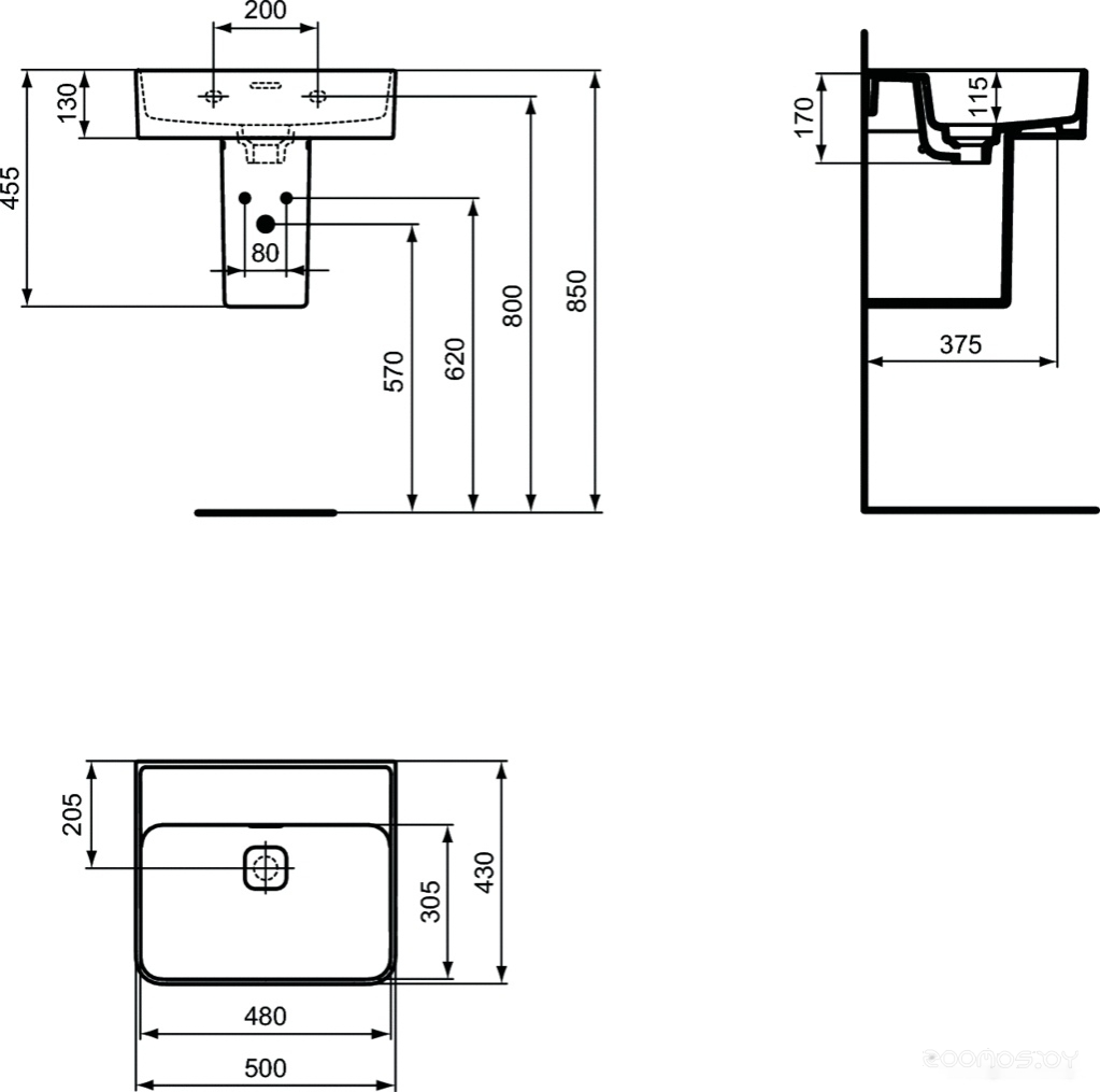 Умывальник Ideal Standard Strada II T363701, фото 2