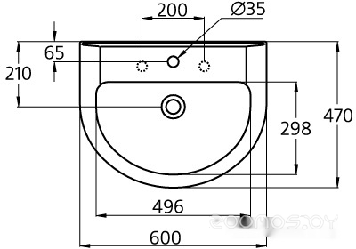 Умывальник Ideal Standard Eurovit W424001 60x47, фото 8