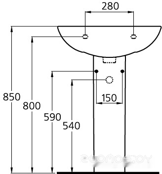 Умывальник Ideal Standard Eurovit W424001 60x47, фото 3