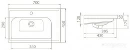 Умывальник CeraStyle Frame 70 031100-u