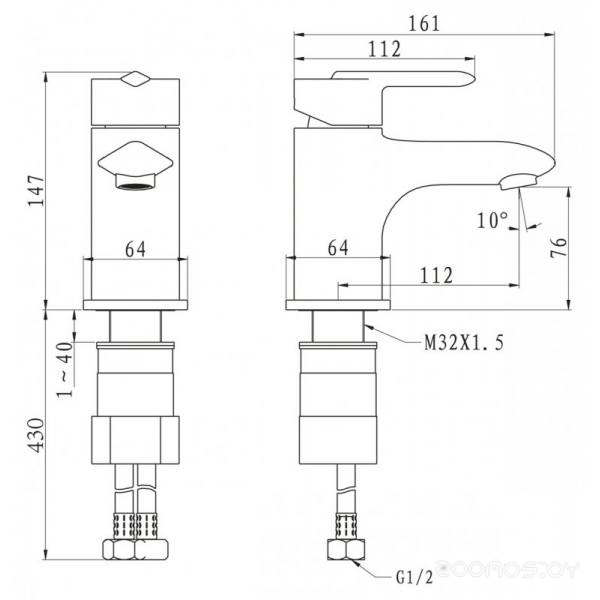 Смеситель BelBagno Crystal CRY LVM CRM для раковины, фото 2