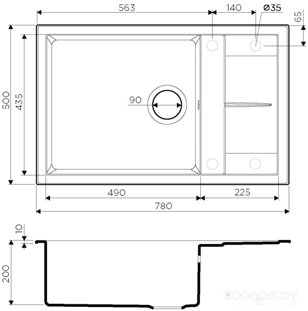 Кухонная мойка Omoikiri Sumi 78-LB GR (leningrad grey), фото 6