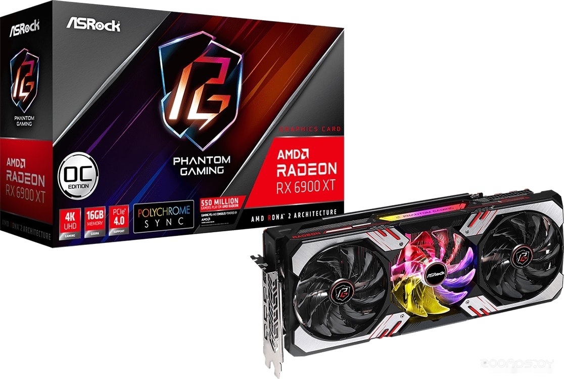 Видеокарта ASROCK Radeon RX 6900 XT Phantom Gaming D OC 16GB GDDR6, фото 2