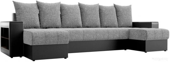П-образный диван Mebelico Дубай П 60721 (серый/черный)