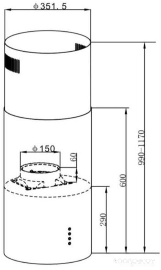 Кухонная вытяжка HOMSair Art 1050IS 35 (белый), фото 2