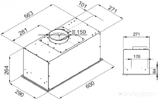 Кухонная вытяжка Kuppersberg Ibox 60 X, фото 4