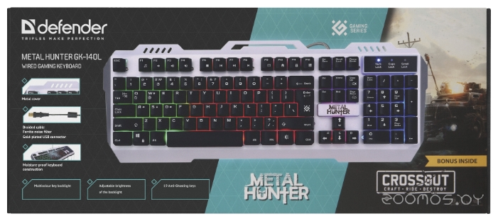 Клавиатура Defender Metal Hunter GK-140L RU Silver USB, фото 3