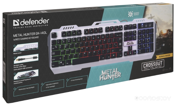Клавиатура Defender Metal Hunter GK-140L RU Silver USB, фото 2