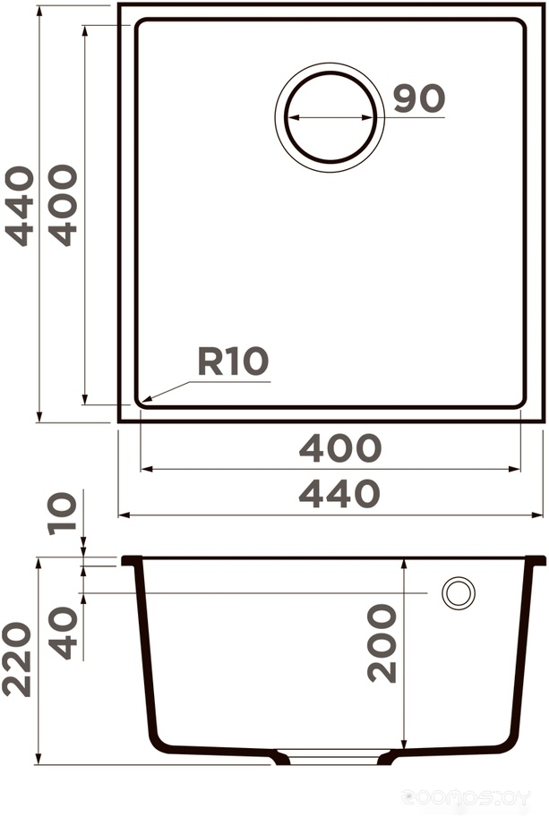 Кухонная мойка Omoikiri Bosen 44-U DC (темный шоколад), фото 2