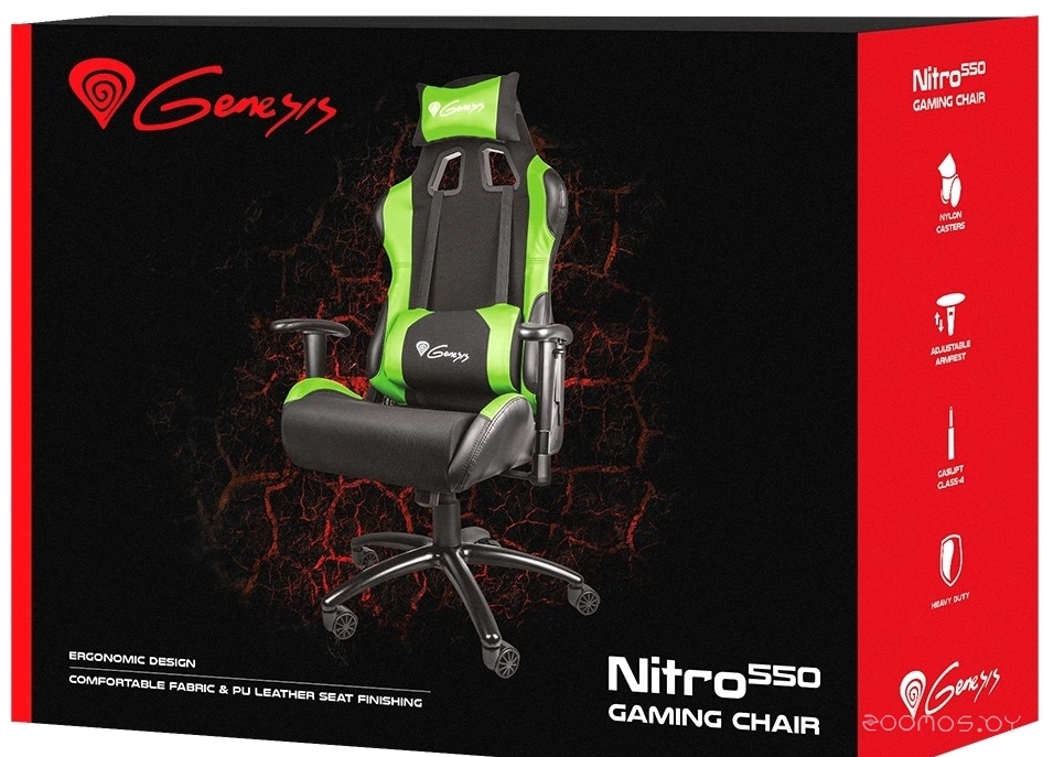 Кресло Genesis Nitro 550 (черный/зеленый), фото 6