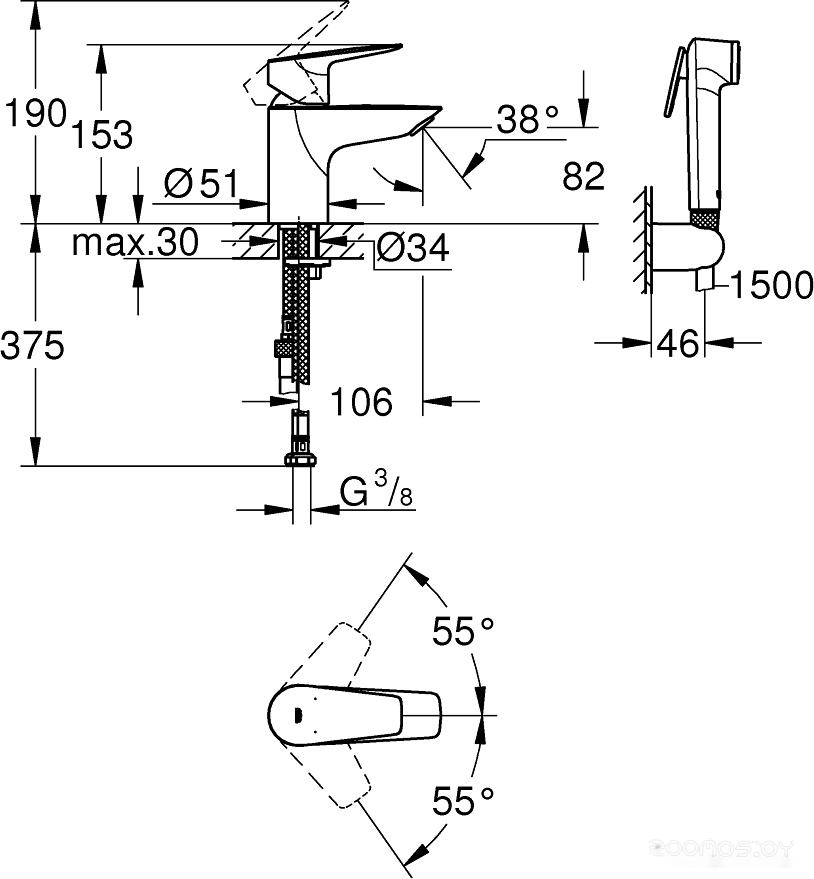 Смеситель Grohe BauEdge 23757001, фото 2
