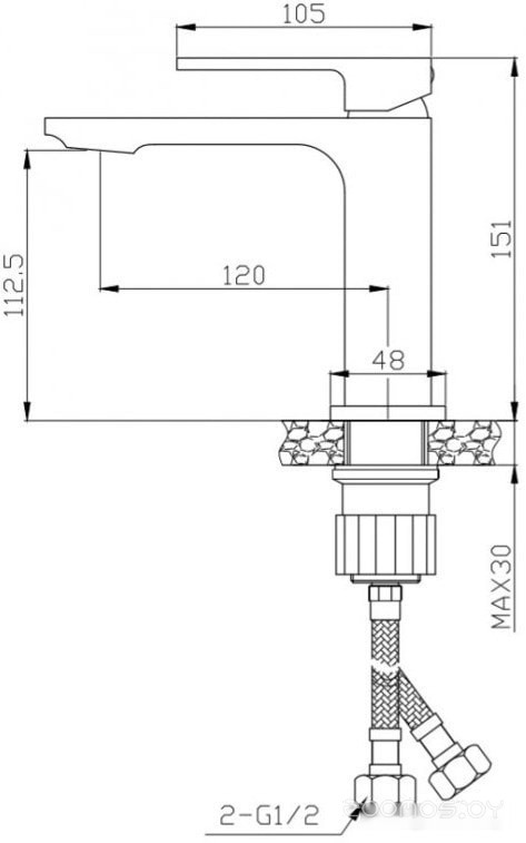 Смеситель BelBagno LUC-LVM-CRM, фото 2