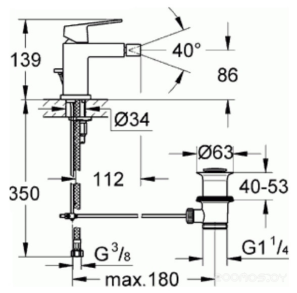 Смеситель Grohe Eurocube 23138, фото 2