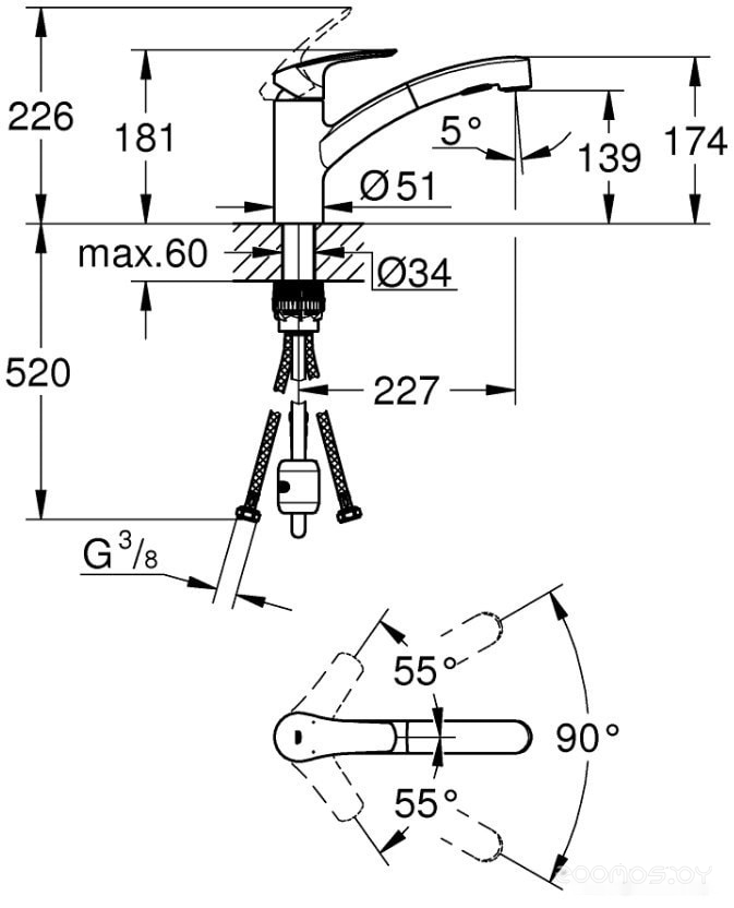 Смеситель Grohe Eurosmart 30305001, фото 3