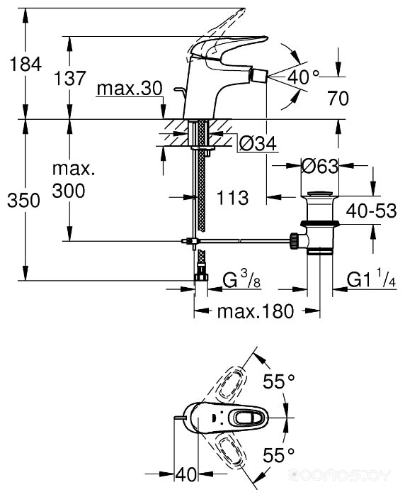 Смеситель Grohe Eurostyle 33565LS3, фото 2