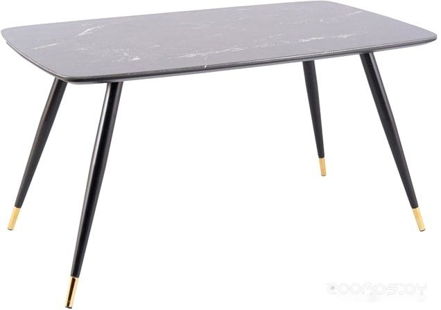 Кухонный стол Signal Cyryl I 140x80 (черный/золотой)