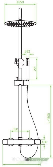 Душевая система Laveo Pretto PLP 70OB, фото 2
