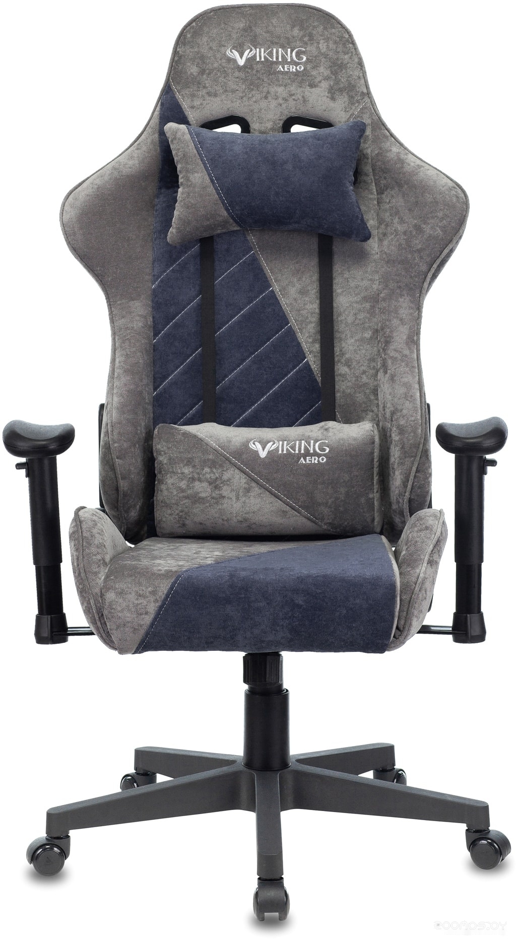 Кресло Бюрократ VIKING X Fabric (серый/темно-синий), фото 2