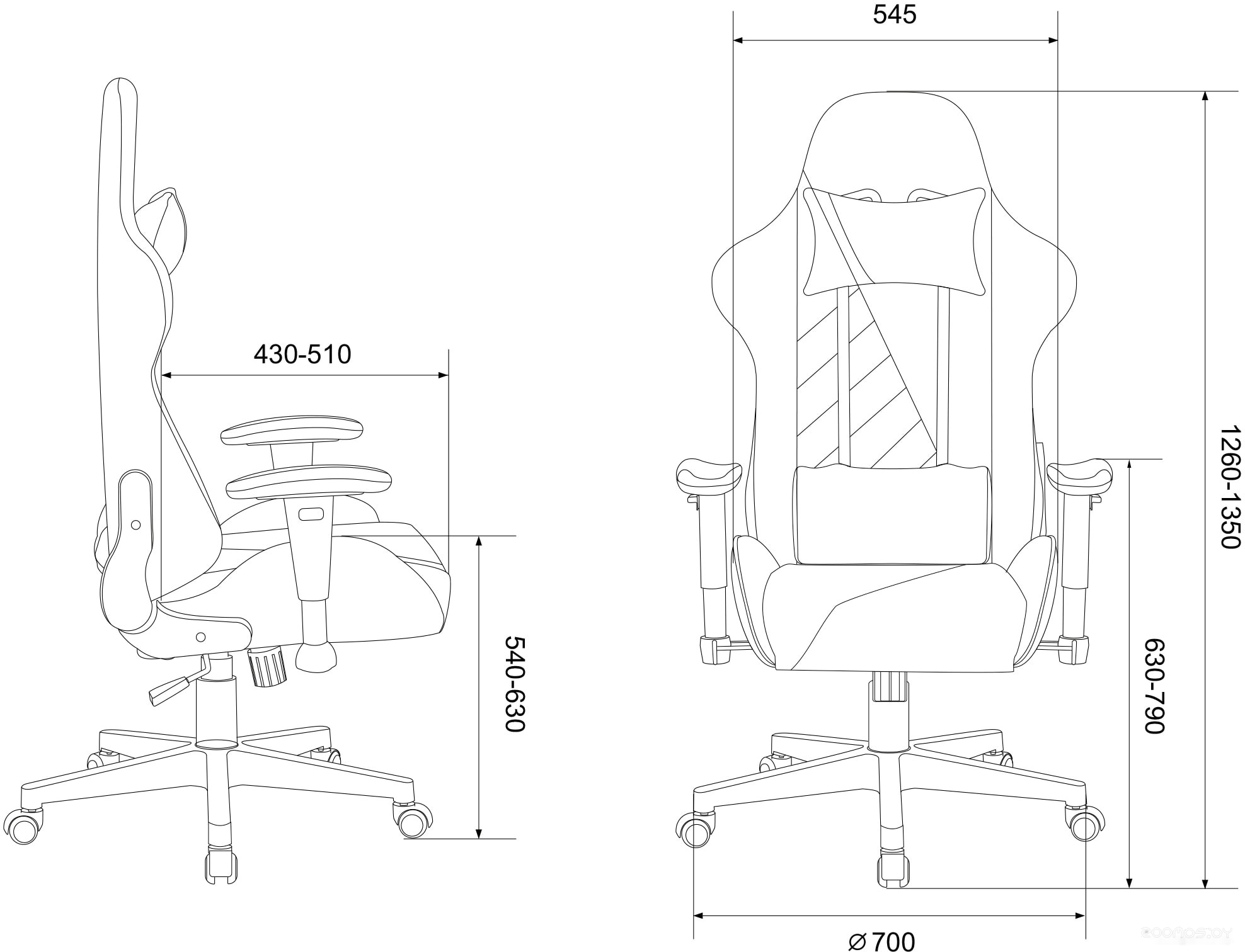 Кресло Бюрократ VIKING X Fabric (серый/серо-голубой), фото 11