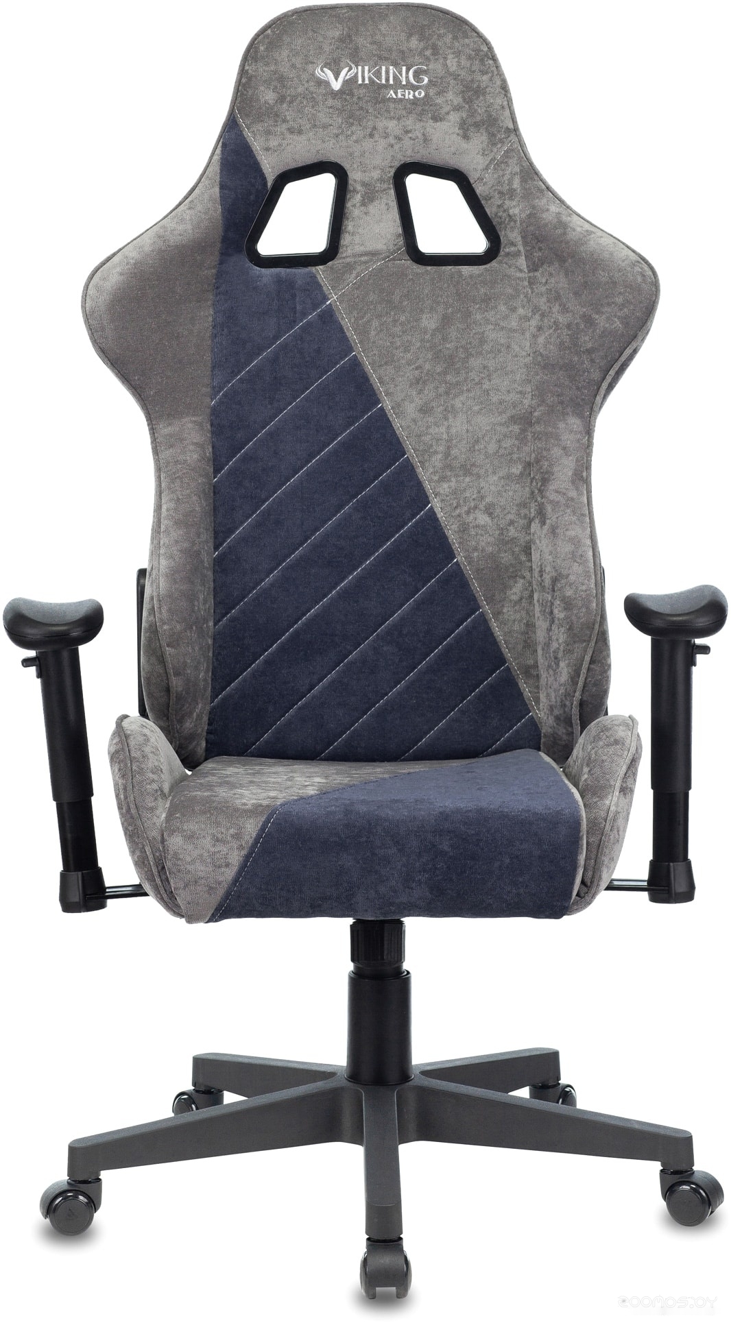 Кресло Бюрократ VIKING X Fabric (серый/темно-синий), фото 4