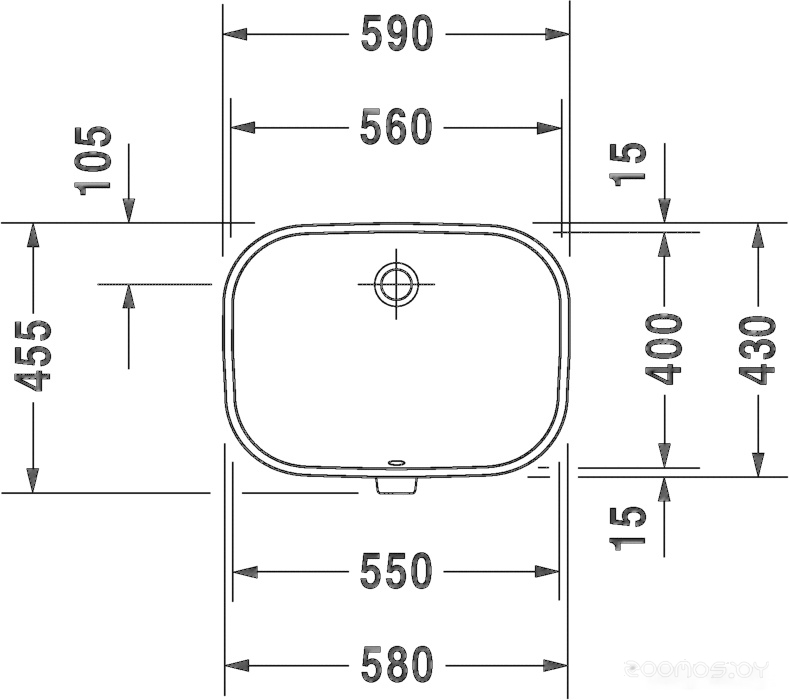 Умывальник Duravit D-Code 58x45.5 [0338560000], фото 4