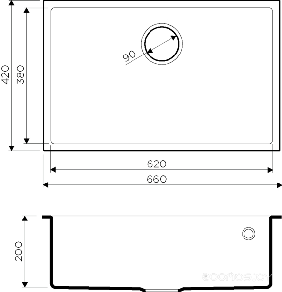 Кухонная мойка Omoikiri Tedori 66-U-WH (Белый), фото 2