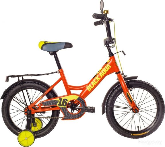 Детский велосипед BlackAqua Fishka Matt 16 KG1627 со светящимися колесами (оранжевый неон)