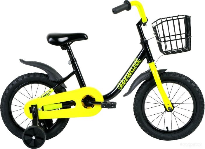 Детский велосипед Forward Barrio 14 (черный/желтый, 2020-2021)
