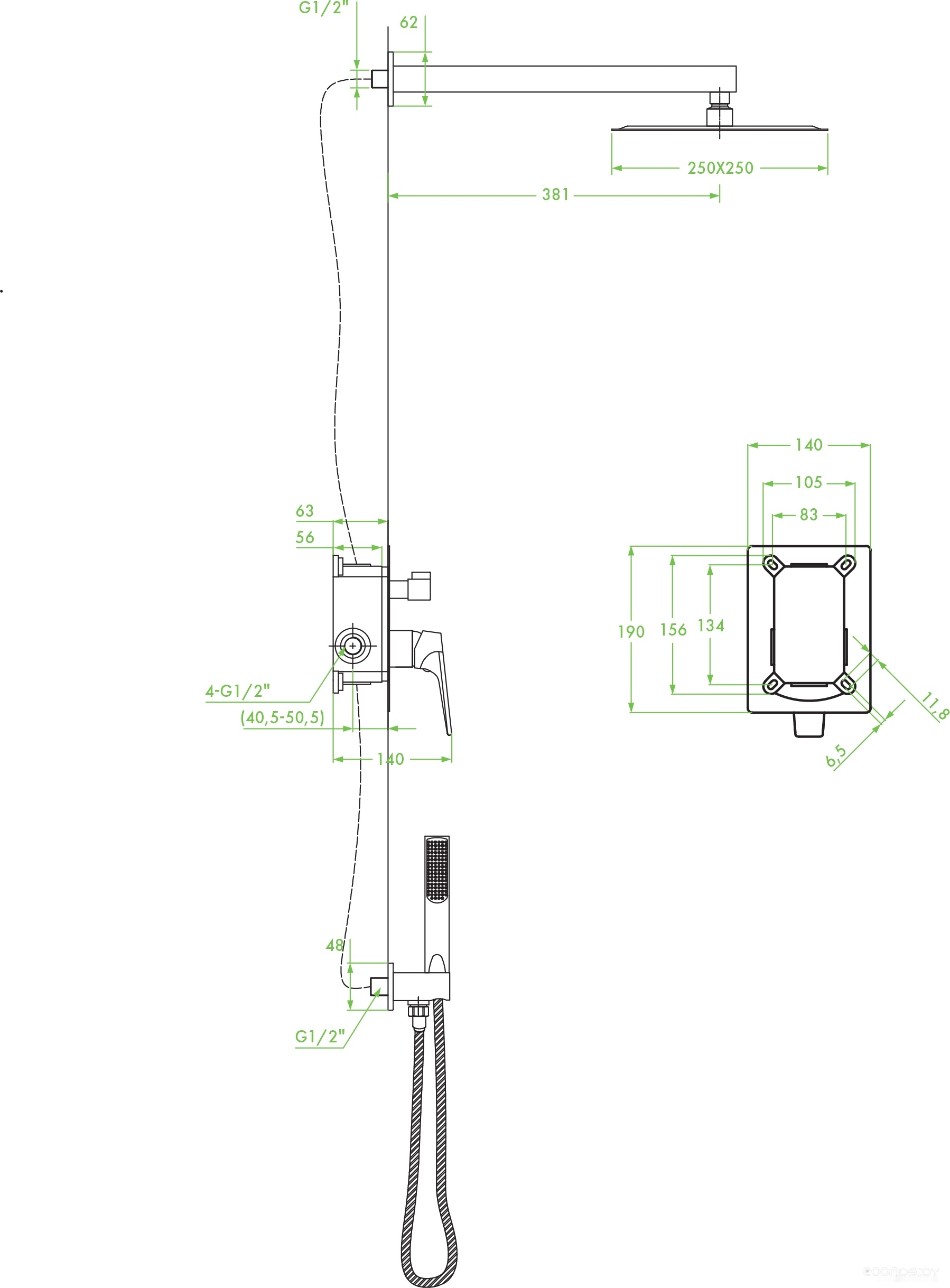 Душевая система Laveo Plato BLY 001P, фото 4