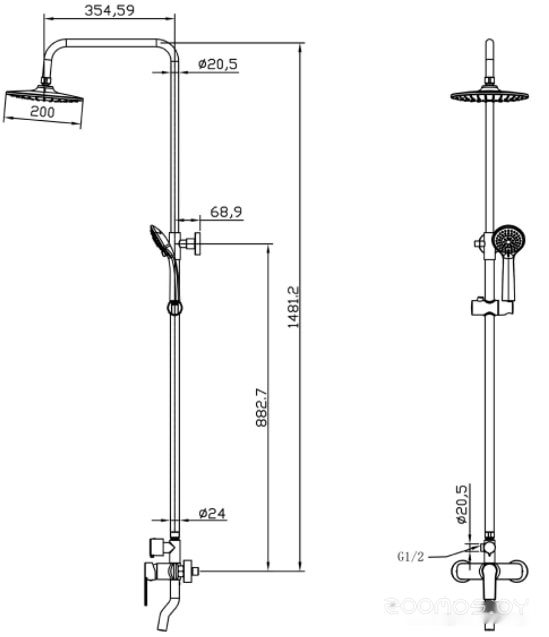 Душевая система Milardo Helic HELSB1FM06, фото 3