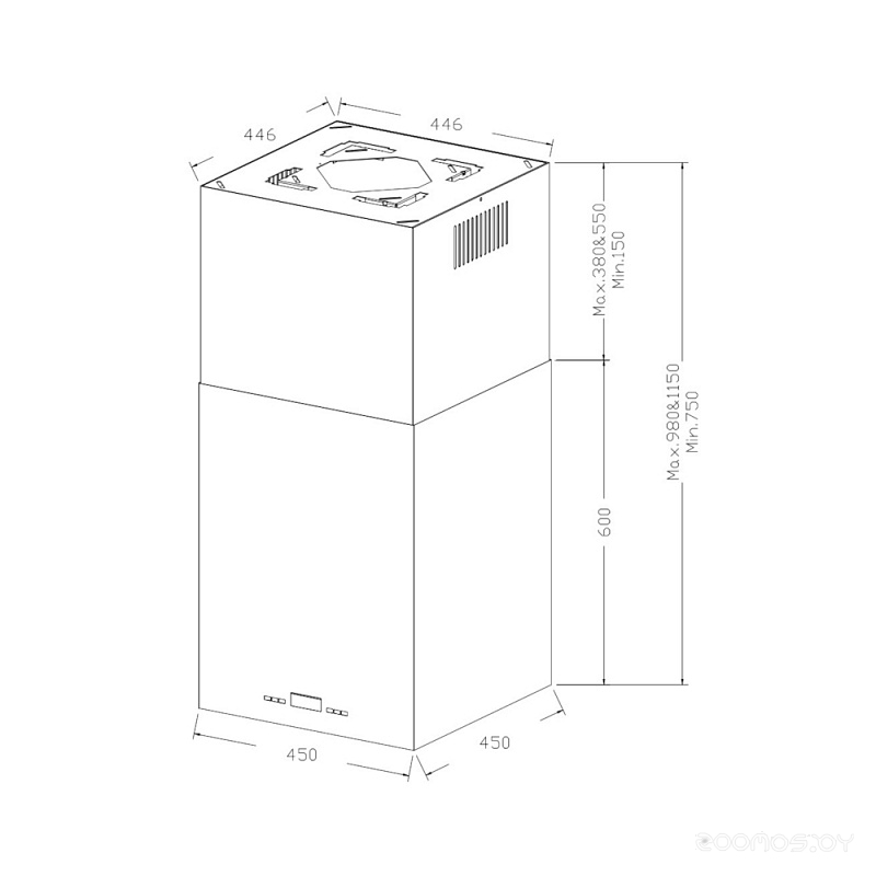 Вытяжка Korting KHA 45970 N Cube, фото 3