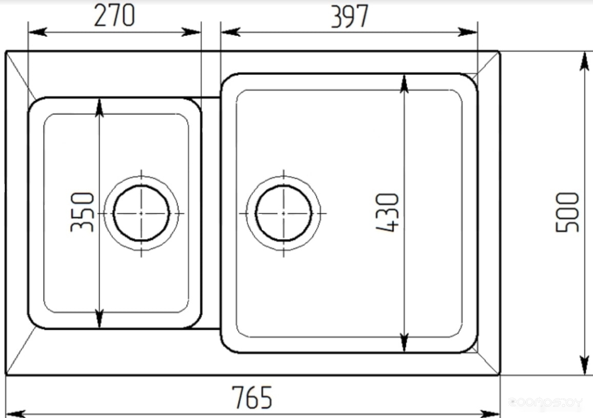 Кухонная мойка Gran-Stone GS-76K (331 белый), фото 2