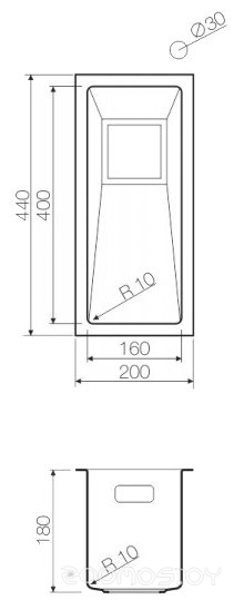 Интегрированная кухонная мойка Omoikiri Taki 20-U/IF-LG, фото 2