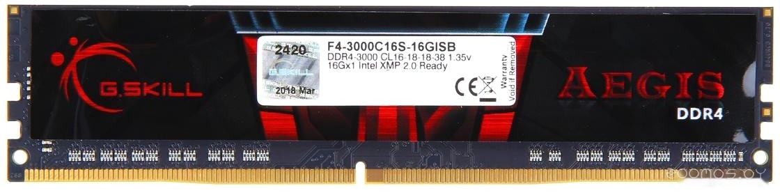 Оперативная память G.SKILL Aegis 16GB DDR4 PC4-19200 F4-2400C17S-16GIS, фото 2