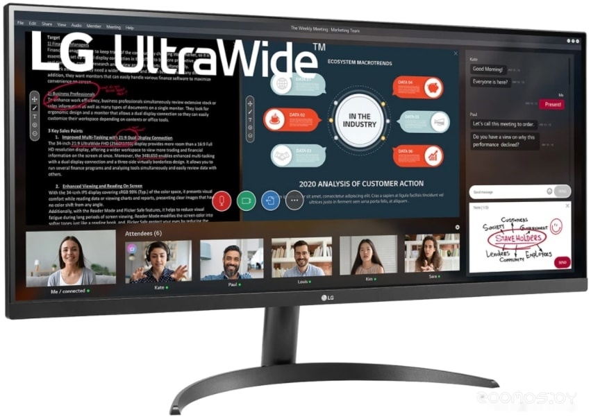 Монитор LG UltraWide 34WP500-B, фото 3