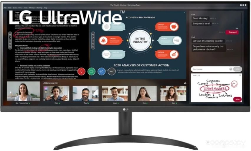 Монитор LG UltraWide 34WP500-B, фото 1