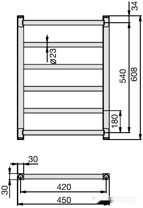 Полотенцесушитель Zehnder Stalox STX-060-045, фото 2